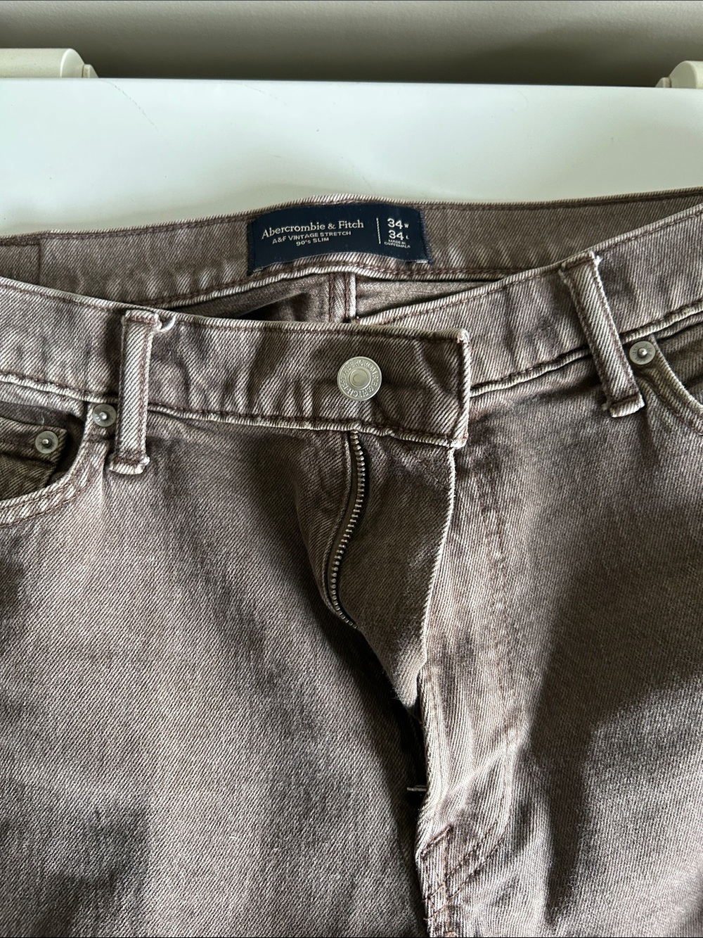 Abercrombie & Fitch Men's Taupe Brown Slim Jeans